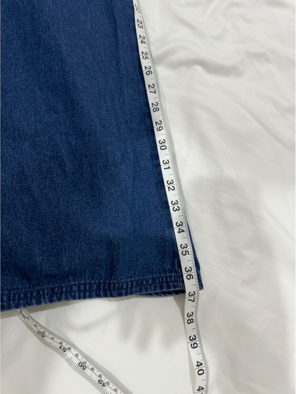 Vintage 90s White Stag Embroidered Denim Midi Dress Button Front Cottagecore L - Picture 7 of 8